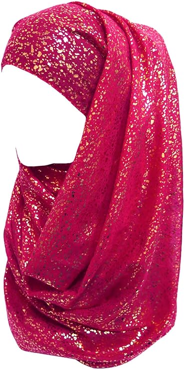 Sparkle Shimmer Gold Glitter Women's Hijab Muslim Head Wrap Scarf Shawl Lightweight