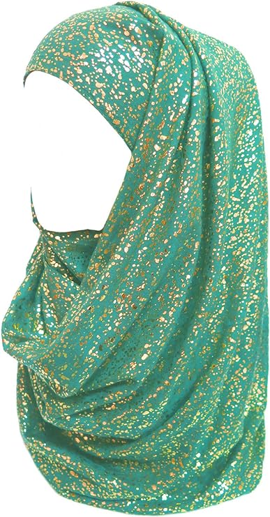 Sparkle Shimmer Gold Glitter Women's Hijab Muslim Head Wrap Scarf Shawl Lightweight