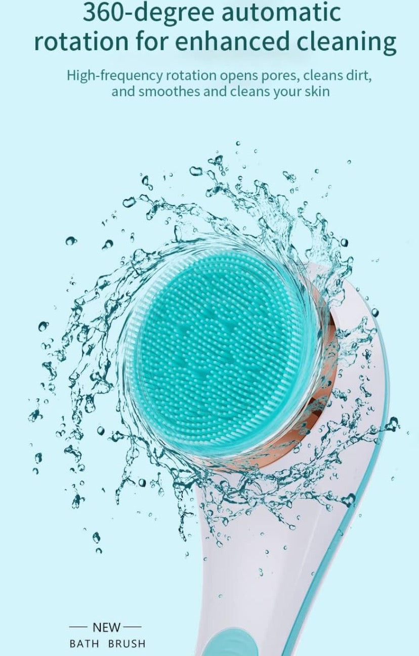 Body Brush Rechargeable, Electric Body Brush Set, Scrubber Shower Brush with Long Handle, Spin Skin Brush with 6 Brush Heads for Cleanse, Massage, exfoliate and Pamper Your Skin in The Shower