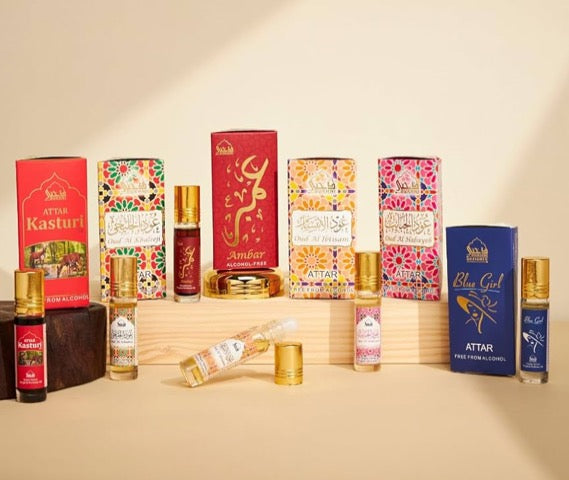Dukhni Premiere Attar Oil Set Arab Purfume Oils For Men and Women | 6 Assorted Scents x 6ml | Arabian Oudh Oil Fragrances | Sampler Gift Set, Halal & Vegan Islamic Scents