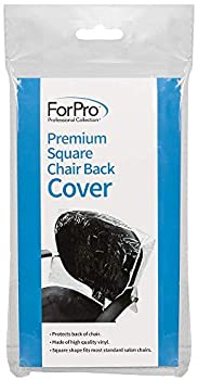 ForPro Premium Square Chair Back Cover, Fits Most Standard Salon Chairs, Vinyl Chair Cover, Clear