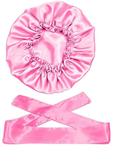 Wig Bonnet Edge Scarf Set, Stain Edge Laying Scarf for Lace Frontal Wigs, Double-Layered Satin Sleep Bonnet for Kids and Adults (Various 1pcs Bonnet+ 1pcs Frontal Wraps)