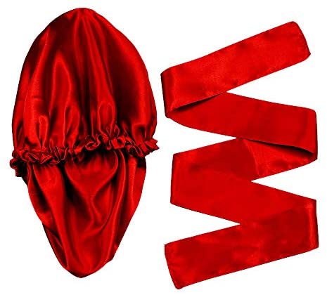 Wig Bonnet Edge Scarf Set, Stain Edge Laying Scarf for Lace Frontal Wigs, Double-Layered Satin Sleep Bonnet for Kids and Adults (Various 1pcs Bonnet+ 1pcs Frontal Wraps)