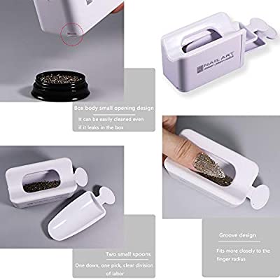 Nail Art Dip Powder Recycling Tray Container Dipping Powder Case Nail Line Mol