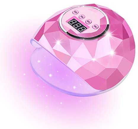 Nail Dryer Led Nail Lamp Nail Dryers for Gel and Regular Polish Professional Salon Curing Lamp Timer Setting Smart Sensor (Pink)