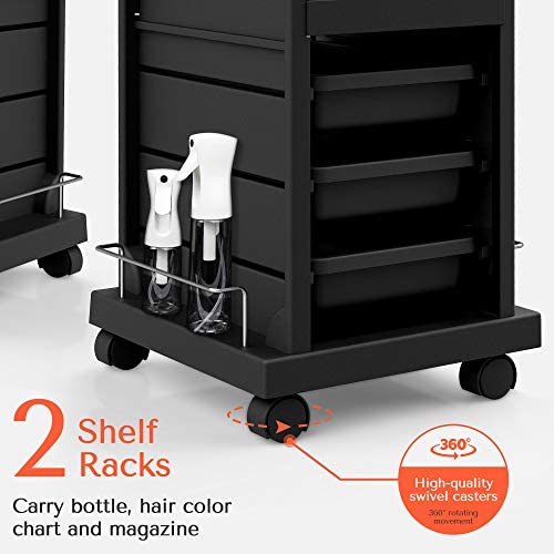 TASALON Salon Trolley Cart for Salon Station - Space Saving Salon Rolling Cart for Extra Storage - Hair Salon Beauty Storage Cart - 6-Tray Salon Cart - Multipurpose Tool Cart - Tattoo Tray - Hair Cart