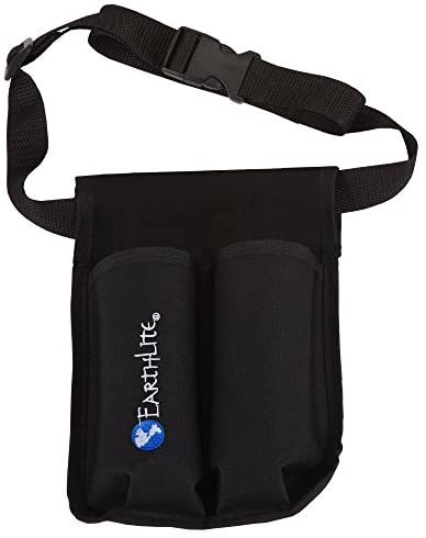 EARTHLITE Massage Bottle Holster Double Kit - Incl. 2 Bottles & Heavy Duty, Adjustable Double Holster for Massage Oil & Massage Lotion (2x 8oz) , Black
