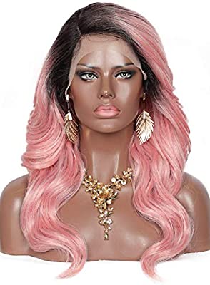 Kalyss 21" Swiss Lace Front Wigs with Baby Hair for Women Side Parted Long Curly Wavy Heat Resistant Japan-made Synthetic 5” Deep Lace Part Ombre Cooper Wigs