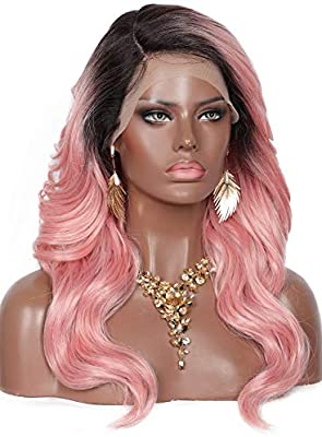 Kalyss 21" Swiss Lace Front Wigs with Baby Hair for Women Side Parted Long Curly Wavy Heat Resistant Japan-made Synthetic 5” Deep Lace Part Ombre Burgundy Red Wigs