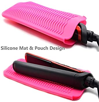 ZAXOP Resistant Silicone Mat Pouch for Flat Iron, Curling Iron,Hot Hair Tools