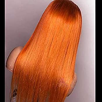 Glowmorous Ginger Orange Long Straight Lace Front Wigs Human Hair 13x6 T Part Lace Frontal Wig Pre Plucked With Baby Hair Brazilian Remy Hair For Black Women
