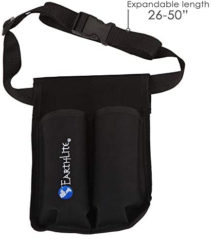 EARTHLITE Massage Bottle Holster Double Kit - Incl. 2 Bottles & Heavy Duty, Adjustable Double Holster for Massage Oil & Massage Lotion (2x 8oz) , Black