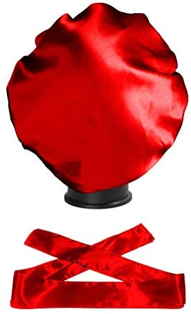 Wig Bonnet Edge Scarf Set, Stain Edge Laying Scarf for Lace Frontal Wigs, Double-Layered Satin Sleep Bonnet for Kids and Adults (Various 1pcs Bonnet+ 1pcs Frontal Wraps)