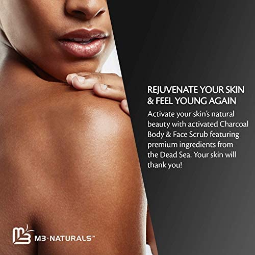 M3 Naturals Activated Charcoal Body Scrub Infused with Collagen and Stem Cell