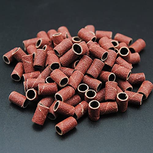Nail Art Sanding Bands Set 100pc Manicure Sanding Ring for Electric Nail Drill Nail Salon Tools Set Size 120