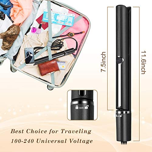 USHOW Professional Salon Hair Straightener and Curler 2 in 1 Curlling Iron Tourmaline Ceramic Flat Iron for Hair Styling with Adjustable Temperature of 230℉-450℉, 1 inch Plate