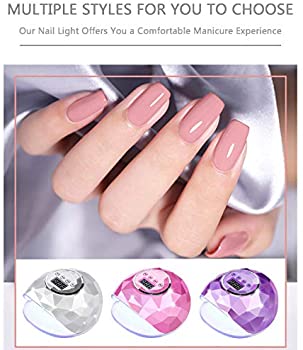 Nail Dryer Led Nail Lamp Nail Dryers for Gel and Regular Polish Professional Salon Curing Lamp Timer Setting Smart Sensor (Pink)