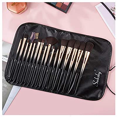 Subsky Professional Makeup Brushes, 16 Pcs Travel Makeup Brush Set Includes Foundation Brush, Powder Brush, Blush Brush, High Light Blush Brush, Concealer Brush, Eyeshadow Brush, Eyebrow Brush