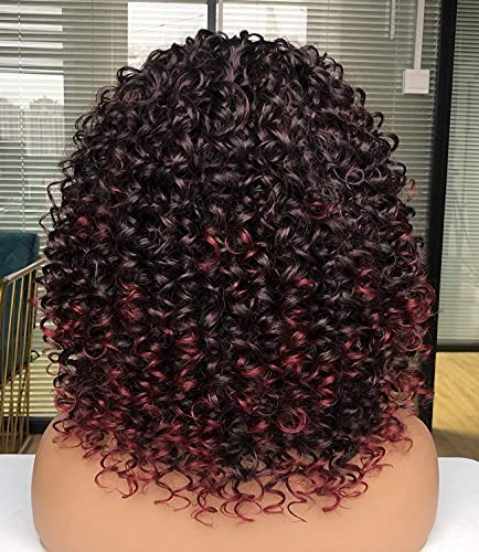 PRETTIEST Afro Curly Wigs Ombre Grey Wig with Bangs for Black Women Natural Looking for Daily Wear