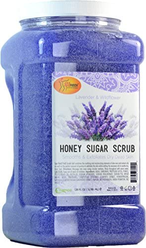 SPA REDI – Lemon & Lime Honey Sugar Scrub, Exfoliating, Hydrating & Nourishing, Infused with Natural Oils and Vitamins C, E & A (Retinol) for Glowy Smooth Skin - 128oz Gallon