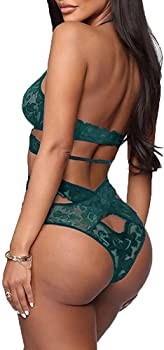 Donnalla Women Sexy Lingerie Set Two Piece Lace Bra and Panty Set Bralette Sleepwear