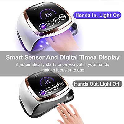 UV LED Nail Lamp/Dryer for Gel Polish with 4 Timer Settings, Auto Sensor and LCD Touch Screen, Gel Polish Light Curing Lamp