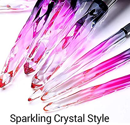 LUXAZA 15PCS Professional Makeup Brush Set, Sparkling Crystal Style Makeup Brushes Premium Synthetic Include Foundation, Eyeshadow,Contour Makeup Brushes for Women & Girls