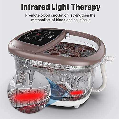 RENPHO Foot Spa Bath Massager, Motorized Massage, Fast Heating, and Powerful Bubble Jets, Automatic Shiatsu Massaging Rollers, Pedicure for Tired Feet, Relieve Feet Muscle Pain