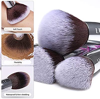LUXAZA 15PCS Professional Makeup Brush Set, Sparkling Crystal Style Makeup Brushes Premium Synthetic Include Foundation, Eyeshadow,Contour Makeup Brushes for Women & Girls