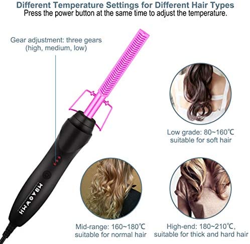 Hot Comb Hair Straightener - Electric Straightening Comb for African American Hair and Wigs - Technology Hair Straightener for Wet and Dry Hair -Multifunctional Straight Hair and Curly Hair