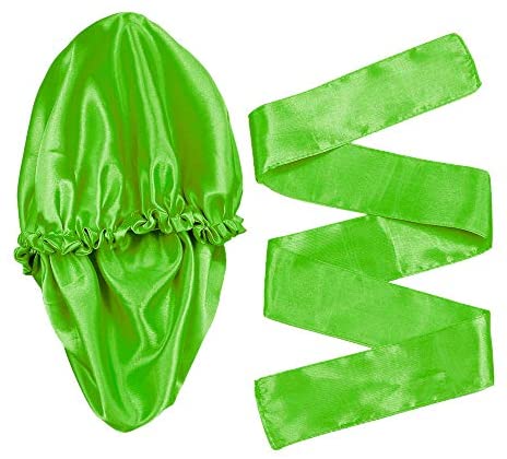 Wig Bonnet Edge Scarf Set, Stain Edge Laying Scarf for Lace Frontal Wigs, Double-Layered Satin Sleep Bonnet for Kids and Adults (Various 1pcs Bonnet+ 1pcs Frontal Wraps)