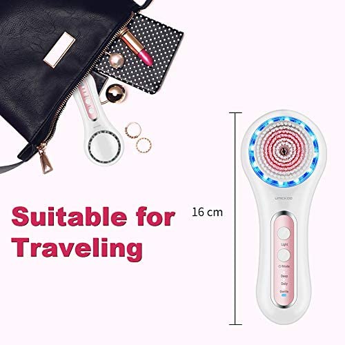 UMICKOO Facial Cleansing Brush, Rechargeable IPX7 Waterproof with 5 Brush Heads,Face Brush Use for Exfoliating, Massaging and Deep Cleansing