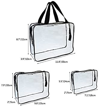 5 Packs Clear Cosmetics Make-up Bag Waterproof Makeup Zipper Bag Vinyl Plastic