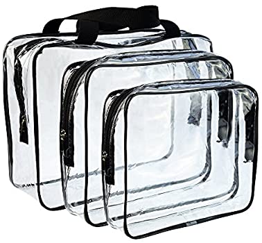5 Packs Clear Cosmetics Make-up Bag Waterproof Makeup Zipper Bag Vinyl Plastic