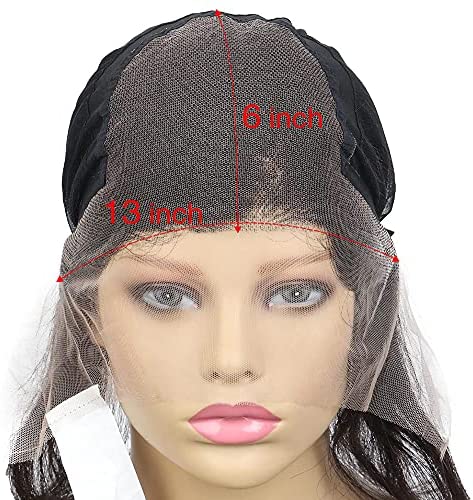 Derun 150% Density Highlight Short Wavy 13×6 Lace Front Wigs Human Hair Lace Frontal Wig 1B/30 Remy Hair for Women