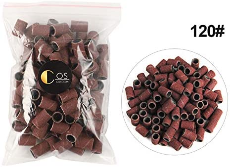 Nail Art Sanding Bands Set 100pc Manicure Sanding Ring for Electric Nail Drill Nail Salon Tools Set Size 120