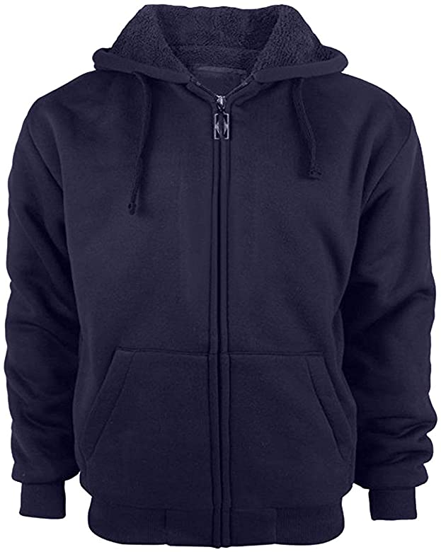 Hoodies for Men Heavyweight Fleece Sweatshirt - Full Zip Up Thick Sherpa Lined