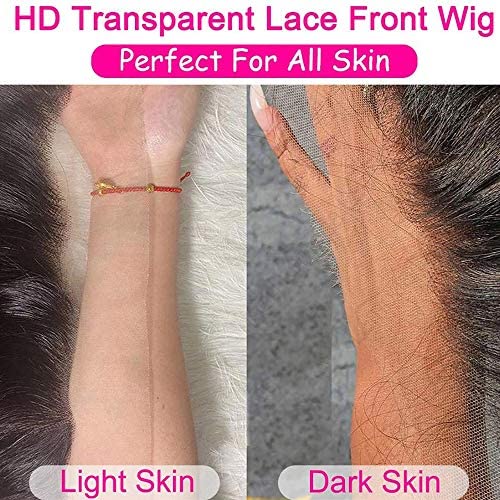 13x4 Lace Front Wigs Human Hair Straight HD Lace Frontal Wigs Human Hair Pre Plucked with Baby Hair Bleached Knots 150% Density Brazilian Virgin Human Hair Wigs for Black Women Natural