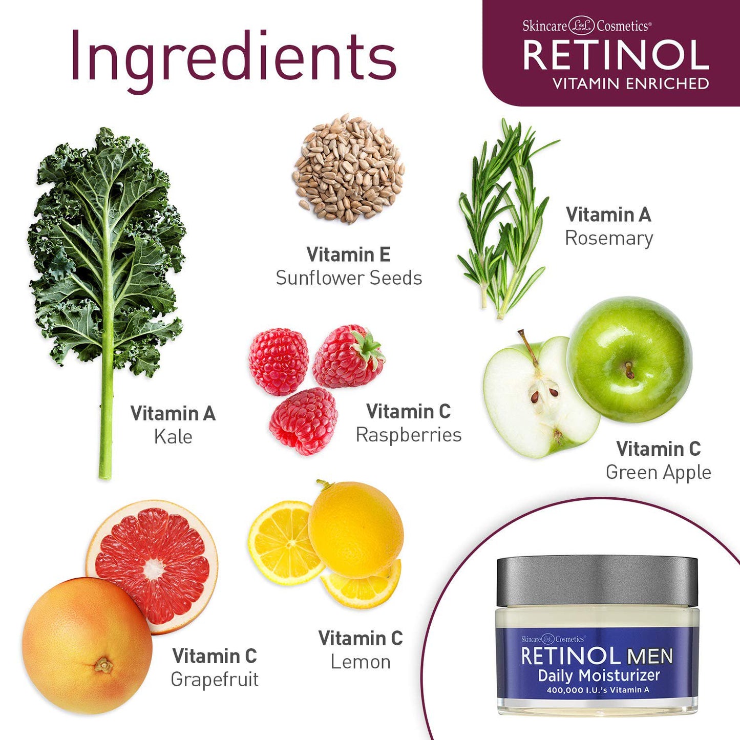 Retinol Anti-Aging Skincare Daily Moisturizer for Men 1.7 oz