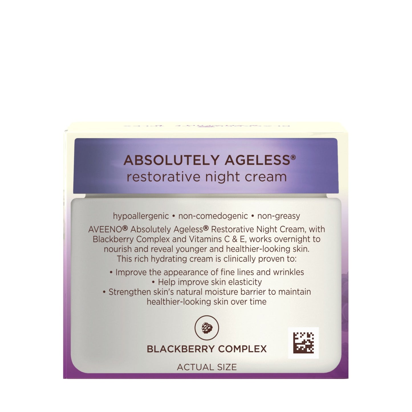 Aveeno Absolutely Ageless Night Cream with Blackberry Complex, Anti-Aging, 1.7 fl oz