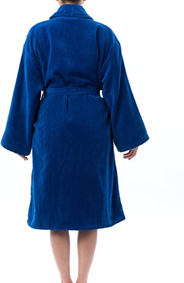 Blair Womens Cotton Terry Cloth Bathrobe Shawl Collar Velour Spa Robe