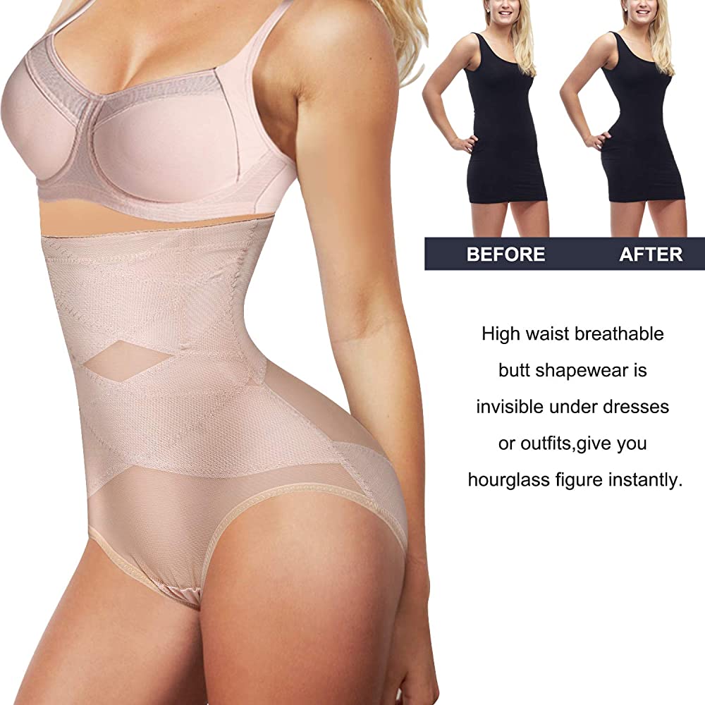 Women Butt Lifter Shapewear Hi-Waist Double Tummy Control Panty Waist Trainer Body Shaper