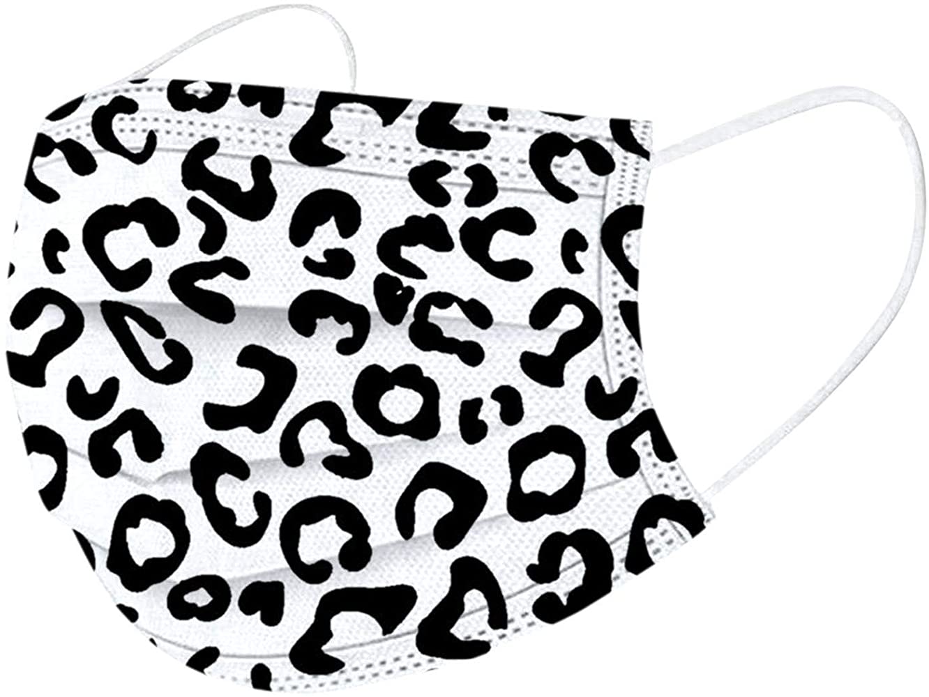 50pcs Adult Disposable Face Mask, Colorful Leopard Printed Covering