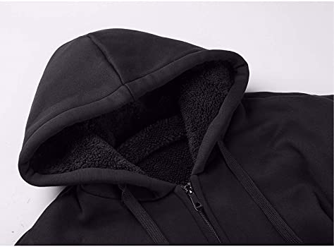 Hoodies for Men Heavyweight Fleece Sweatshirt - Full Zip Up Thick Sherpa Lined