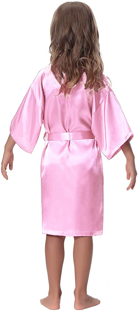 Kids' Satin Kimono Robe Bathrobe Nightgown for Spa