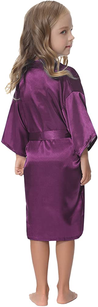 Kids' Satin Kimono Robe Bathrobe Nightgown for Spa