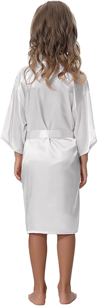 Kids' Satin Kimono Robe Bathrobe Nightgown for Spa