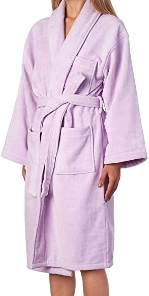 Blair Womens Cotton Terry Cloth Bathrobe Shawl Collar Velour Spa Robe