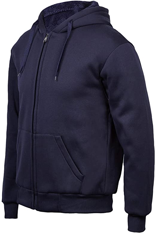 Hoodies for Men Heavyweight Fleece Sweatshirt - Full Zip Up Thick Sherpa Lined