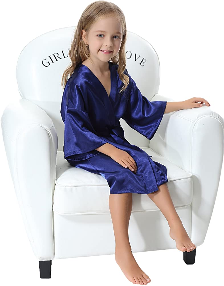 Kids' Satin Kimono Robe Bathrobe Nightgown for Spa